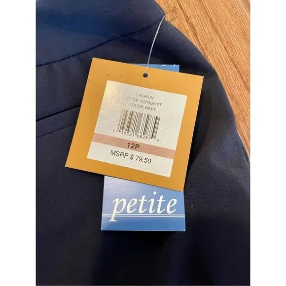 Ellen Tracy NWT navy trouser Betty pant 12p - Picture 8 of 12